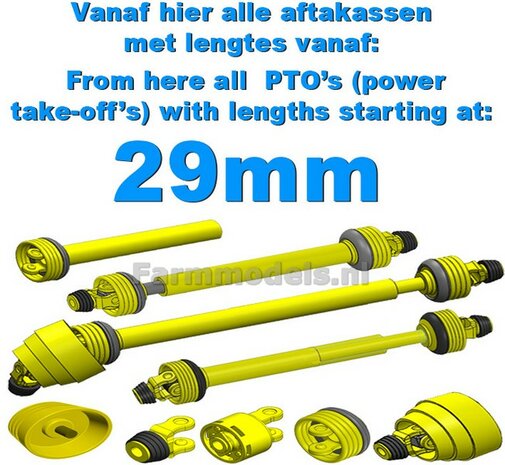 Vanaf hier alle aftakassen met lengtes vanaf 29mm