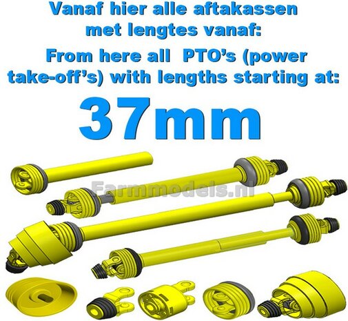 Vanaf hier alle aftakassen met lengtes vanaf 37mm