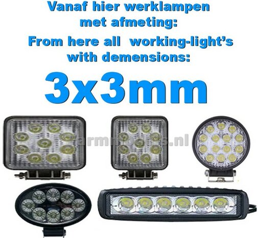 Vanaf hier alle VIERKANTE Werklampen met de afmetingen 3x3mm