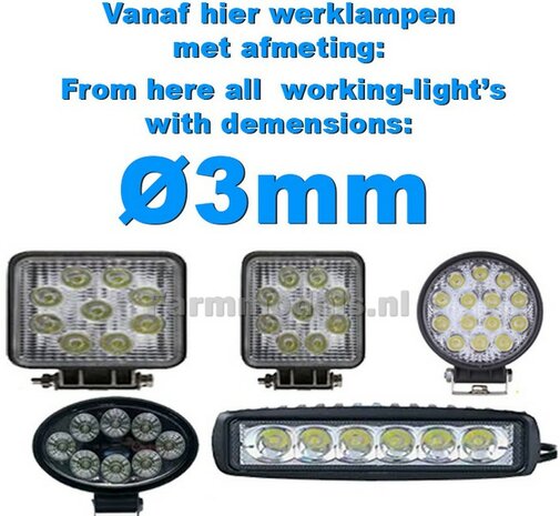 Vanaf hier alle RONDE Werklampen met de afmetingen &Oslash;3mm