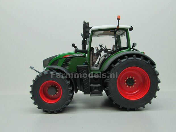 Fendt 718 ROS Brede Vooras banden  &Oslash; 47 mm x 20,5 mm breed + ALUMINIUM velgen FENDT ROOD gespoten 1:32 Farmmodels Custom Line Series 