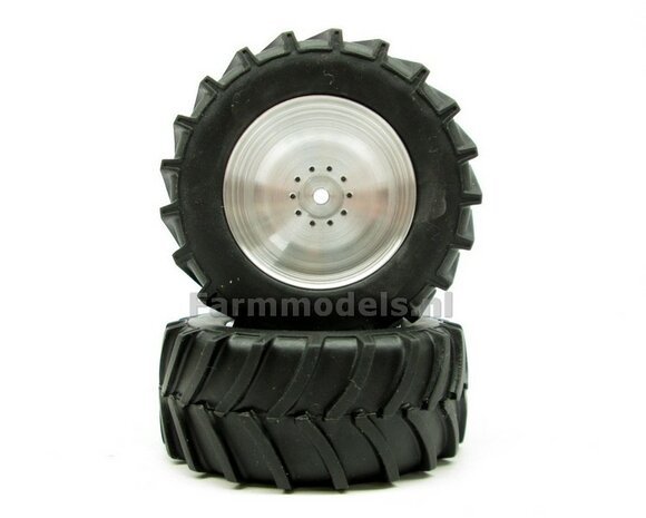 Fendt 718 ROS Brede Achteras banden  &Oslash; 61 mm x 25 mm + ALUMINIUM velgen BLANK geleverd 1:32 Farmmodels Custom Line Series 