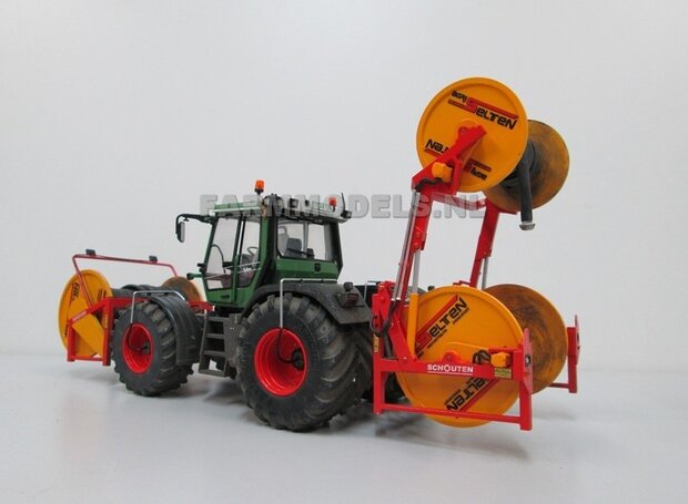 Fendt Xylon WeiseToys: Brede Vooras banden &Oslash; 47.5 mm x 20,5 mm breed + ALUMINIUM velgen FENDT ROOD Gespoten 1:32 Farmmodels Custom Line Series 