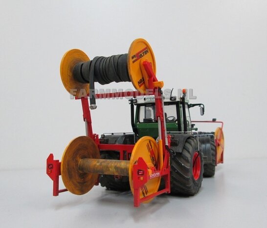 Fendt Xylon WeiseToys: Lage Druk Brede Achteras banden &Oslash; 53.5 mm x 32.3 mm breed + ALUMINIUM velgen FENDT ROOD Gespoten 1:32 Farmmodels Custom Line Series