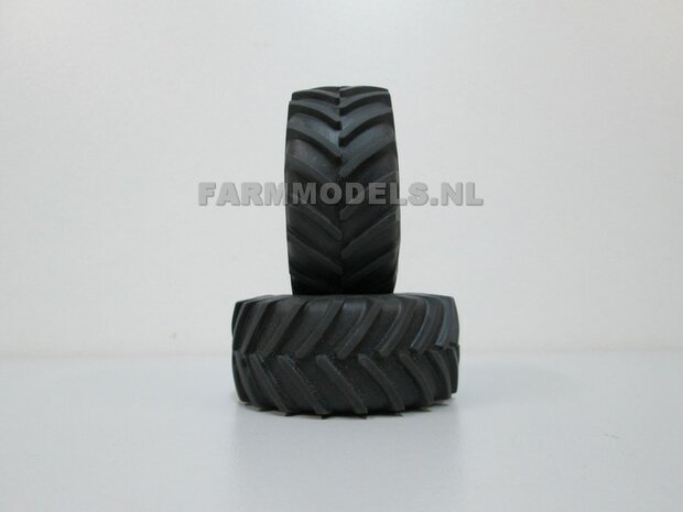 Fendt 824/ 926 Gen I: 2x Brede Banden &Oslash; 62.5 x 27.7 mm + ALUMINIUM velgen BLANK Geleverd 1:32 Farmmodels Custom Line Series