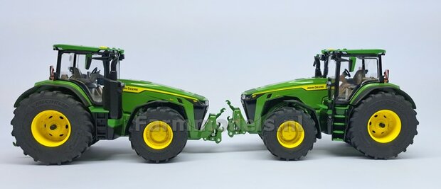 JD 8R 410: 2x Michelin Axiobib2  &Oslash;  55.1 x 25.8 mm Banden + RESIN Velgen JOHN DEERE GEEL gespoten  1:32  Farmmodels Premium Line Series AVAILABLE OCTOBER