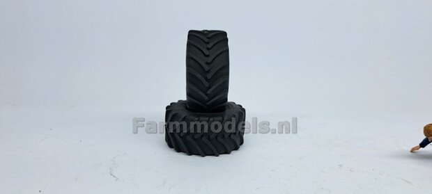 2x Michelin Axiobib2 &Oslash;  54.8 x 25.8 mm Banden + ZONDER Velgen. Velggat band ong.: &Oslash; 26.6 mm 1:32    Farmmodels Premium Line series  