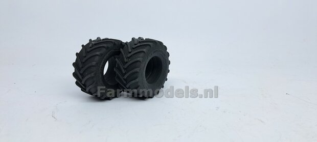 2x Michelin Axiobib2 &Oslash;  54.8 x 25.8 mm Banden + ZONDER Velgen. Velggat band ong.: &Oslash; 26.6 mm 1:32    Farmmodels Premium Line series  