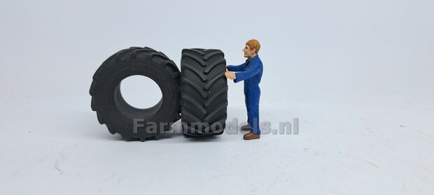 2x Michelin Axiobib2 &Oslash;  54.8 x 25.8 mm Banden + ZONDER Velgen. Velggat band ong.: &Oslash; 26.6 mm 1:32    Farmmodels Premium Line series  