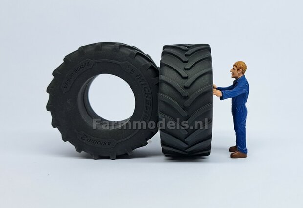 2x Michelin Axiobib2  &Oslash;  70.3 x 30.4 mm Banden ZONDER Velgen. Velggat band ong.: &Oslash; 33.3 mm   1:32    Farmmodels  Premium Line Series  