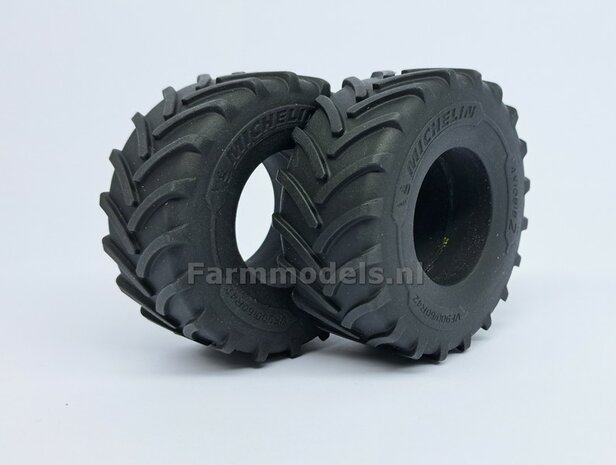 2x Michelin Axiobib2  &Oslash;  70.3 x 30.4 mm Banden ZONDER Velgen. Velggat band ong.: &Oslash; 33.3 mm   1:32    Farmmodels  Premium Line Series  AVAILABL OCTOBER 