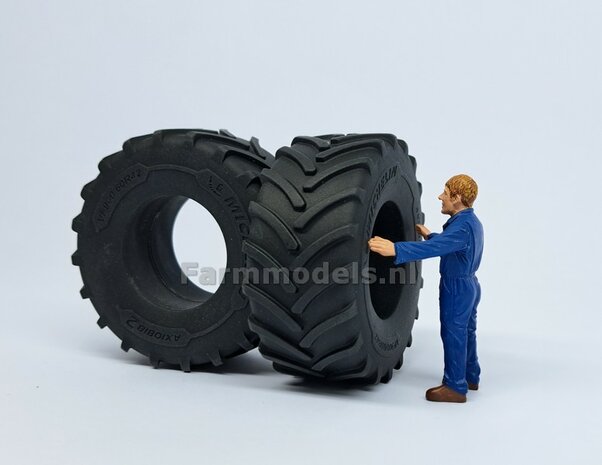 2x Michelin Axiobib2  &Oslash;  70.3 x 30.4 mm Banden ZONDER Velgen. Velggat band ong.: &Oslash; 33.3 mm   1:32    Farmmodels  Premium Line Series  