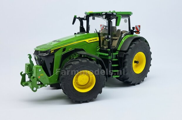 2x Eindvertragingen JOHN DEERE 8R t.b.v. Vooras velgen &Oslash; 14.1mm  RESIN  JD GEEL Gespoten Geleverd  1:32  Farmmodels Premium Line Series   