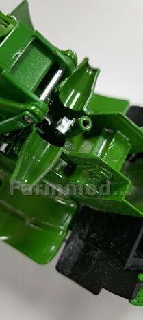 JD 8R 410: 2x Michelin Axiobib2  &Oslash;  70.3 x 30.4 mm Banden + RESIN Velgen JOHN DEERE GEEL gespoten  1:32 Farmmodels Premium Line Series 