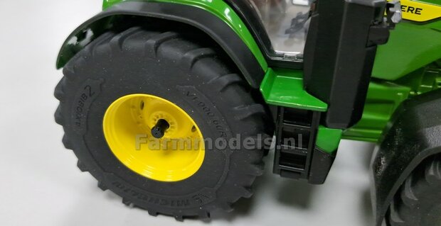 2x  John Deere STEEK-ASSEN geleverd INCL. ALU. BUIS  &Oslash; 4mm t.b.v. ACHTERAS JD Wiking ZWART Gespoten Geleverd  1:32  Farmmodels Premium Line Series