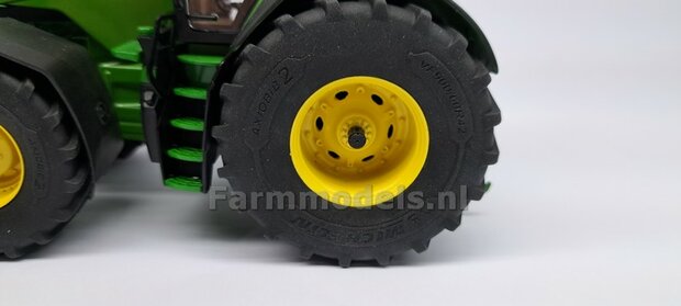 2x  John Deere STEEK-ASSEN geleverd INCL. ALU. BUIS  &Oslash; 4mm t.b.v. ACHTERAS JD Wiking ZWART Gespoten Geleverd  1:32  Farmmodels Premium Line Series