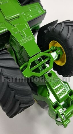 John Deere 8R 410 VOORAS VERHOOG SET, RESIN,  John Deere GROEN Gespoten geleverd 1:32    Farmmodels Premium Line Series