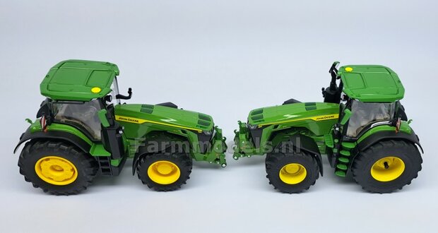 John Deere 8R 410 VOORAS VERHOOG SET, RESIN,  John Deere GROEN Gespoten geleverd 1:32    Farmmodels Premium Line Series