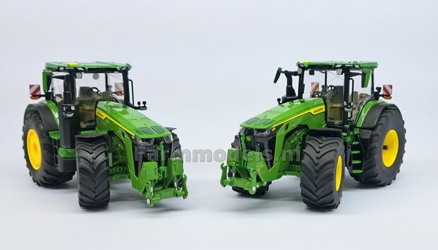 John Deere 8R 410 VOORAS VERHOOG SET, RESIN,  John Deere GROEN Gespoten geleverd 1:32    Farmmodels Premium Line Series