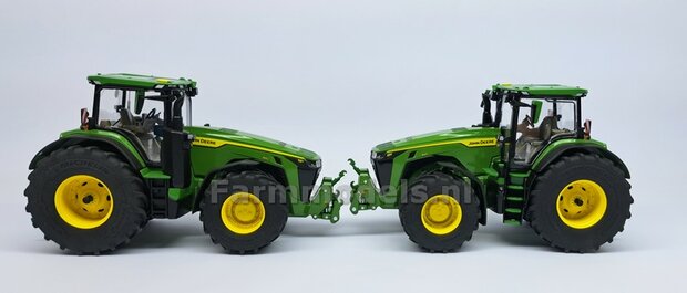 John Deere 8R 410 VOORAS VERHOOG SET, RESIN,  John Deere GROEN Gespoten geleverd 1:32    Farmmodels Premium Line Series