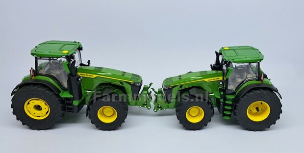 John Deere 8R 410 VOORAS VERHOOG SET, RESIN,  John Deere GROEN Gespoten geleverd 1:32    Farmmodels Premium Line Series