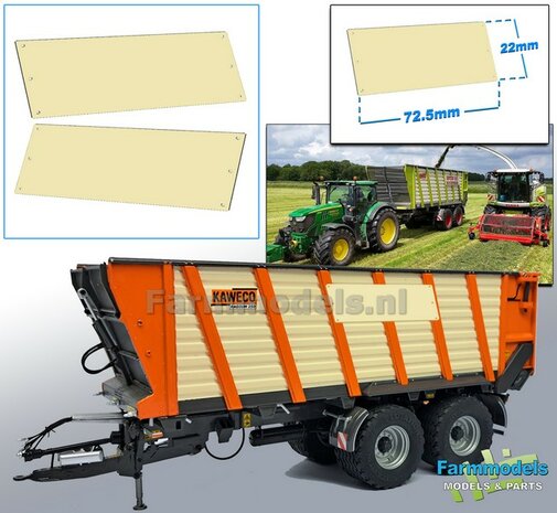 Naamborden KAWECO CLAAS WIT/ CREME Gespoten afm. ong. 72.5 x 22mm geleverd t.b.v. de KAWECO Radium 250P modellen UH 1:32 