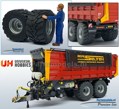 2x Mitas Agriterra 02 Banden &Oslash; 51.7 mm met RESIN velgen ALUMINIUM METALIC gespoten Velgen  1:32   Farmmodels Premium Line Series  AVAILABLE OCTOBER 2024