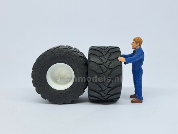 2x Mitas Agriterra 02 Banden &Oslash; 51.7 mm met RESIN velgen BLANK Geleverd  1:32   Farmmodels Premium Line Series  LEVERBAAR OKTOBER 2024