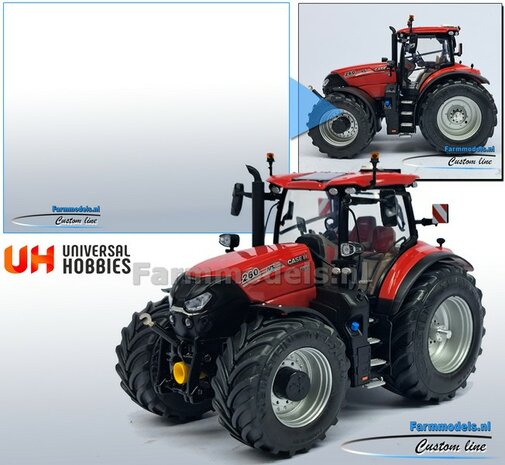 CASE IH PUMA 260 UH: 2x Brede Banden &Oslash; 52.7 x 24.2 mm + ALUMINIUM velgen BLANK geleverd 1:32 Farmmodels Custom Line Series  