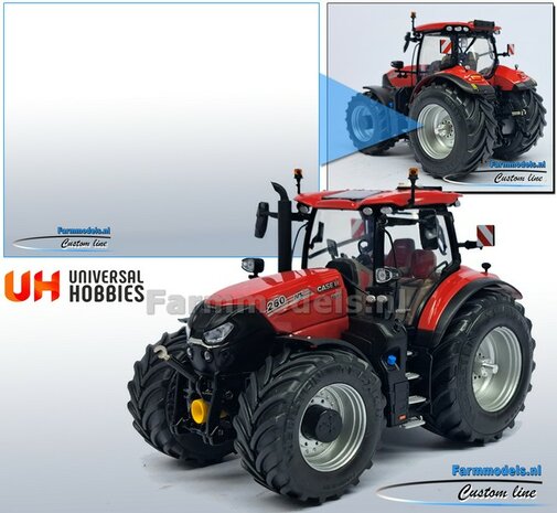 CASE IH PUMA 260 UH: 2x Brede Banden &Oslash; 65.6 x 29.2 mm + ALUMINIUM velgen BLANK geleverd 1:32 Farmmodels Custom Line Series  