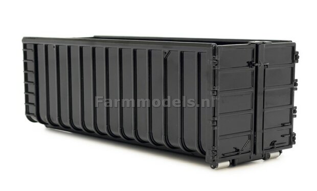 40M3 BLACK HOOKLIFT CONTAINER, geschikt voor MarGe models vrachtwagens met MEILLER HOOKLIFT 1:32 MM 2306-03