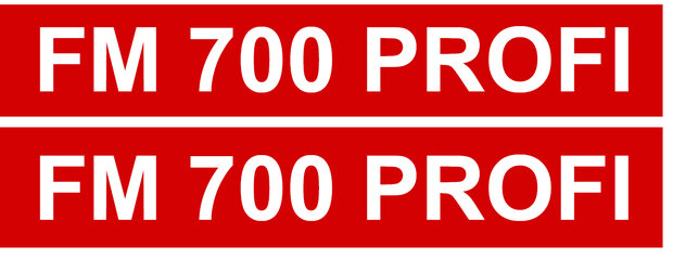 Profi  FM 700 logo van AHWI bosfrees Pr&eacute;-Cut Decals 1:32 Farmmodels.nl