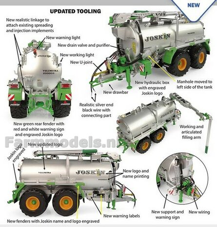 Joskin Volumetra 20000 D - 2024 versie Tandemasser Mesttank, 1:32 Universal Hobbies UH6628    VERWACHT OKTOBER 2024