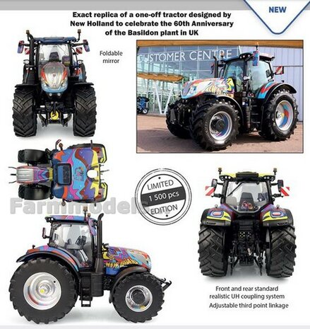 BASILDON 60 YEARS TRACTOR New Holland T7.300 LIM. ED. 1500 st. 1:32 Universal Hobbies UH6698    