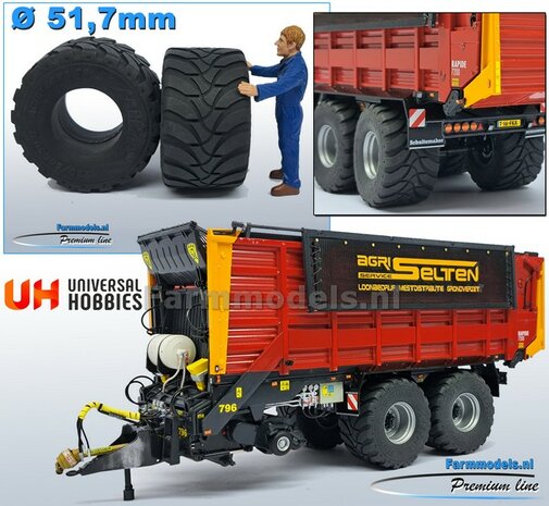 2x Mitas Agriterra 02 Banden &Oslash; 51.7 mm ZONDER velgen geleverd  1:32   Farmmodels Premium Line Series  