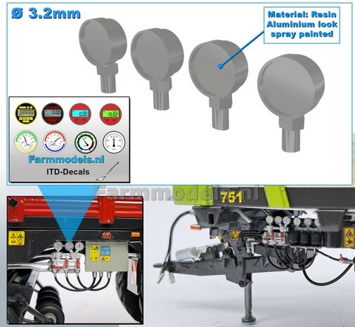 4x Nanometers (aansluiting met moer recht naar beneden) geleverd inclusief 8x ITD-Decals   3D geprint RESIN BLANK geleverd    1:32     