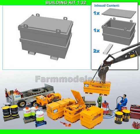 BOUWKIT: DIESELTANK ENKEL 3D Geprint RESIN, BLANK geleverd  1:32     