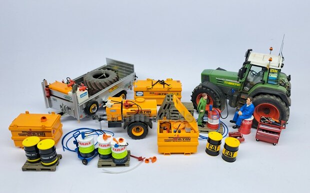 DIESELTANK ENKEL GEEL   Resin FARMMODELS INDUSTRIE GEEL Gespoten geleverd  1:32     