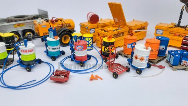 1x BLAUW MOBIELE (VATEN/ OLIEDRUM) UNIT ZONDER VATEN/ DRUMS   Resin, VERKEERSBLAUW Gespoten geleverd 1:32