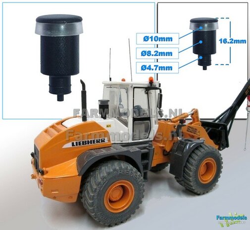 Lucht (voor) filter / Cycloon filter , transparant met zwarte kap 1:32