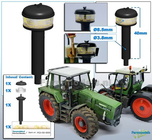 1x CYCLOONFILTER HOGE UITVOERING met PLATTE KAP &amp; TRANSPARANTE OPVANGBAK + Pr&eacute;-Cut Decal 1:32 LEVERBAAR NOVEMBER 2024 