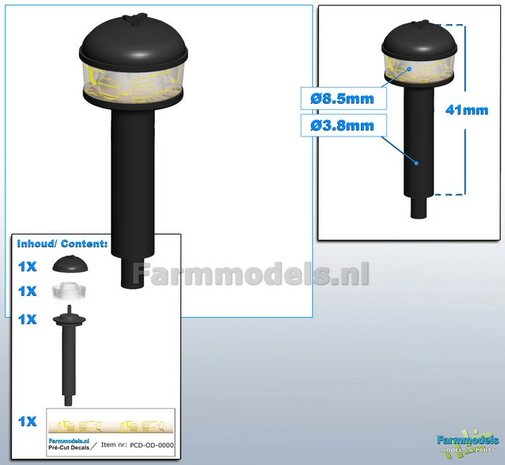 1x CYCLOONFILTER HOGE UITVOERING met BOLLE KAP &amp; TRANSPARANTE OPVANGBAK + Pr&eacute;-Cut Decal 1:32 LEVERBAAR NOVEMBER 2024 