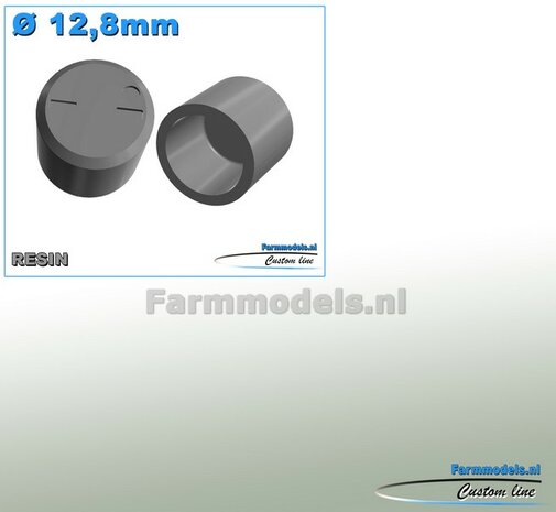 2x Planeetkappen &Oslash; 12.8 mm RESIN BLANK Geleverd 1:32 Farmmodels Premium Line