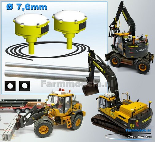 2x (Trimble) GPS ontvanger / bol met DEMONTABELE STEUNEN, voetplaten en stroomdraad  1:32