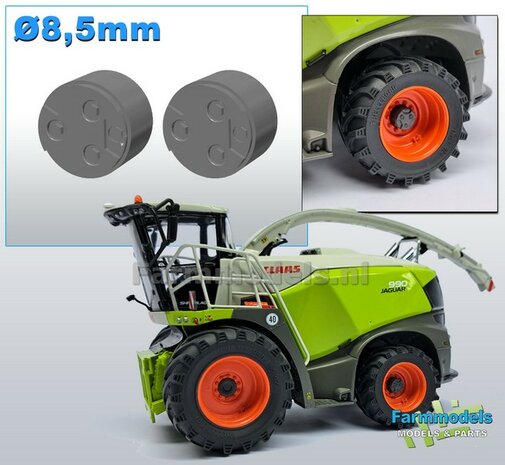 2x Eindvertragingen/ Planeetkappen &Oslash; 8.5mm RESIN BLANK Geleverd 1:32 Farmmodels Premium Line