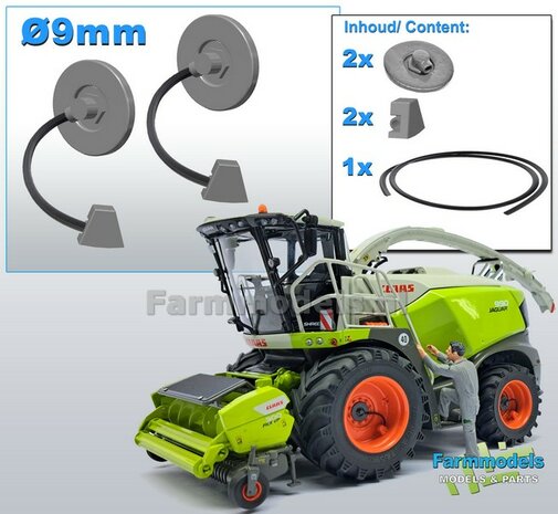 2x Afdekplaat &Oslash; 9mm incl. LUCHTDRUKWISSELSYSTEEM RESIN BLANK Geleverd 1:32 Farmmodels Premium Line