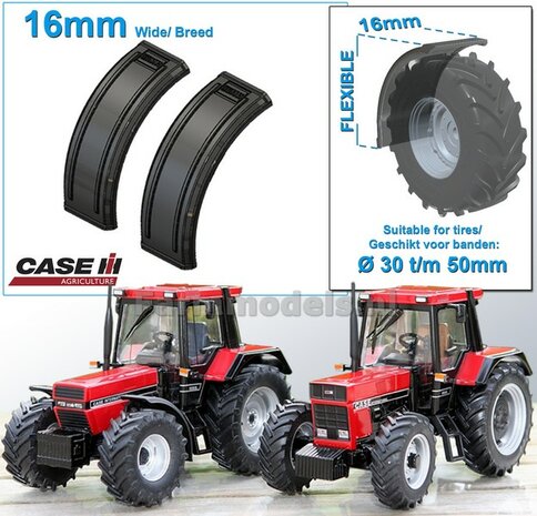 2x CASE IH logo Spatborden ZONDER STEUN ong. 16 mm breed  1:32  