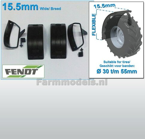 2x FENDT logo Spatborden MET STEUN 15,5 mm Breed  1:32     01308