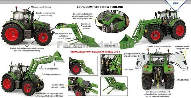 Fendt 618 Vario met voorlader 1:32 Universal Hobbies UH6688    