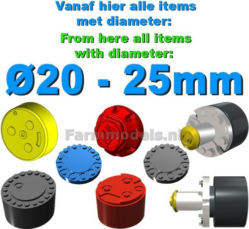 Vanaf hier alle Steek-assen, Planeetkappen &amp; Afdekplaten &Oslash; 20mm tot  &Oslash; 25mm  1:32 